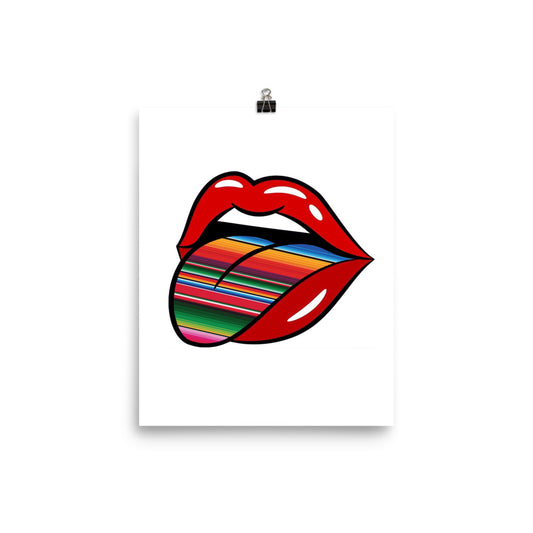 Mexican Serape Tongue & Lips Poster