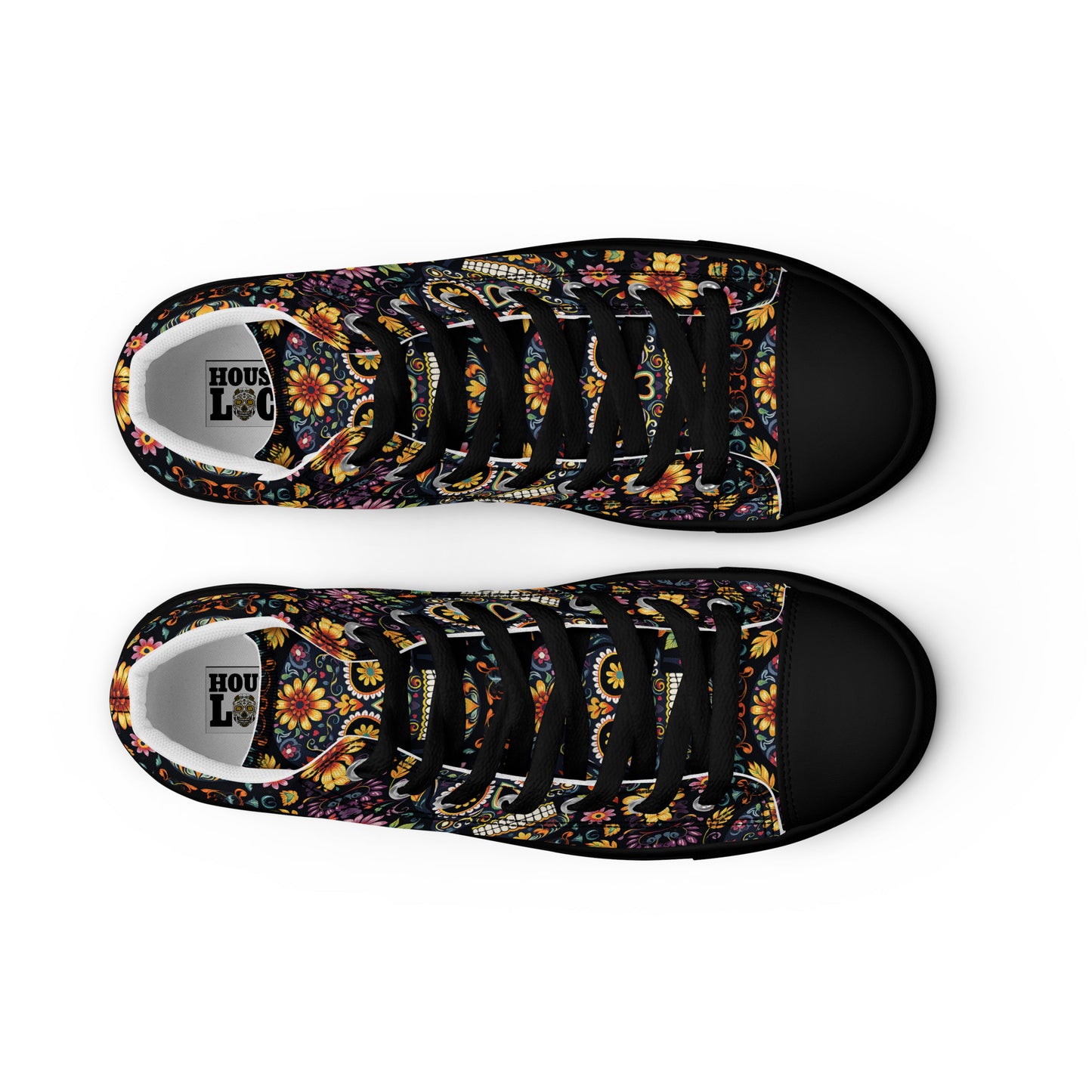 Sugar Skull Men’s high top canvas shoes