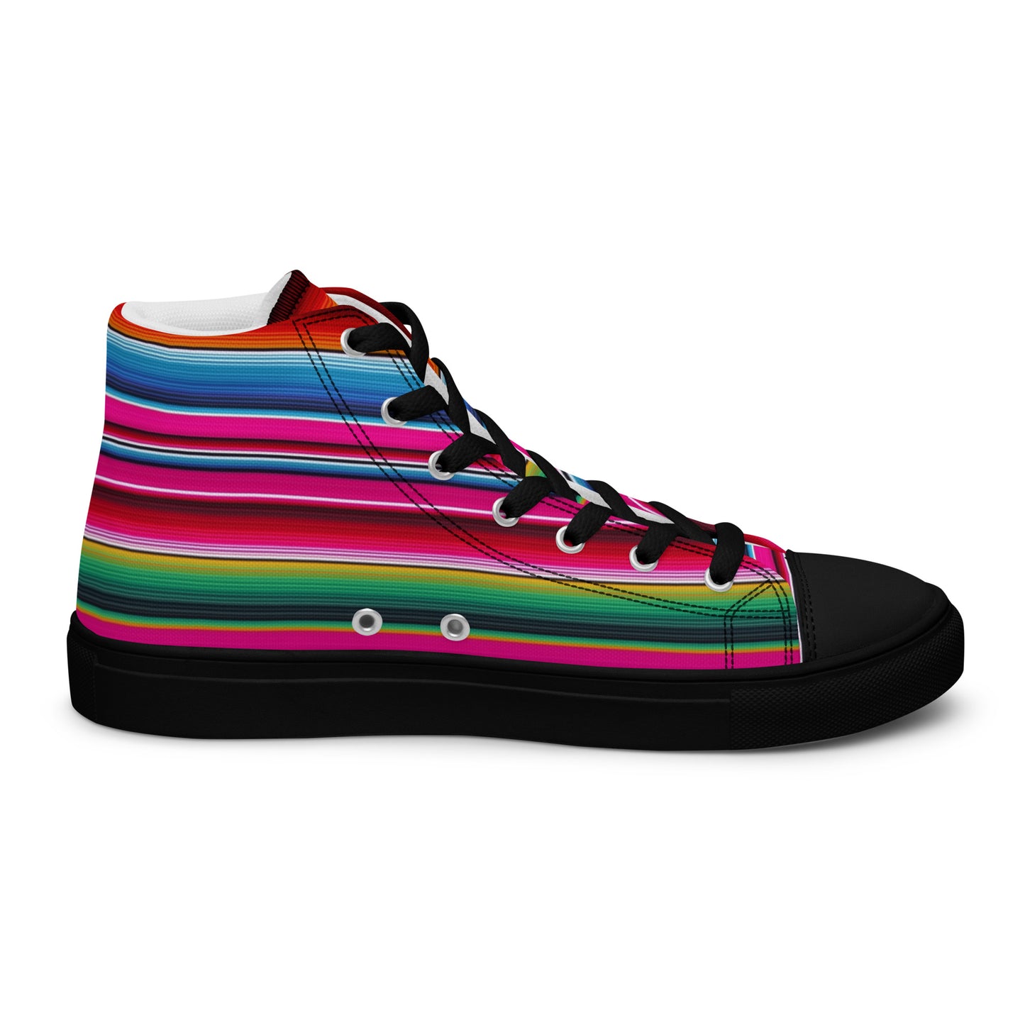 Shades of Pink Y Azul Serape Men’s high top canvas shoes