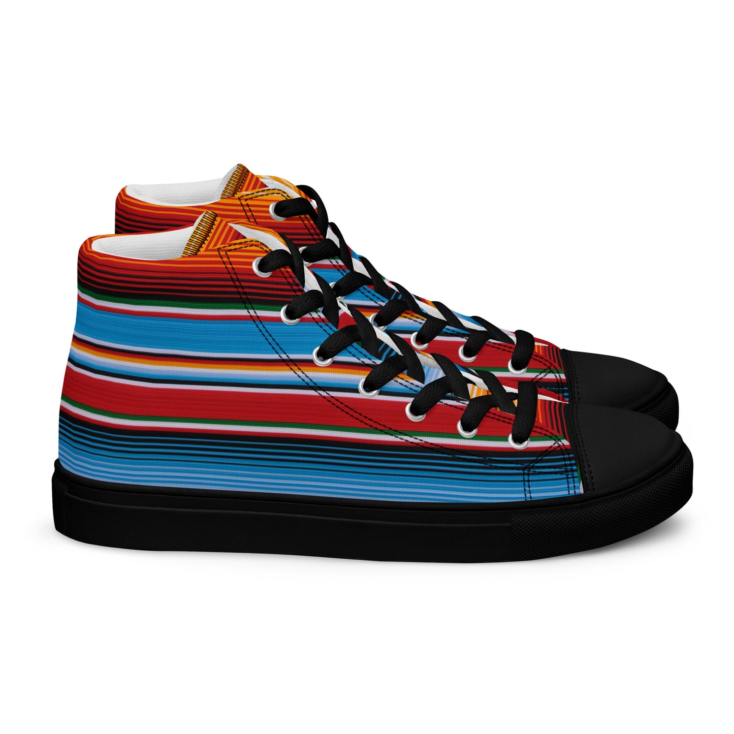 Azul Serape Men’s high top canvas shoes