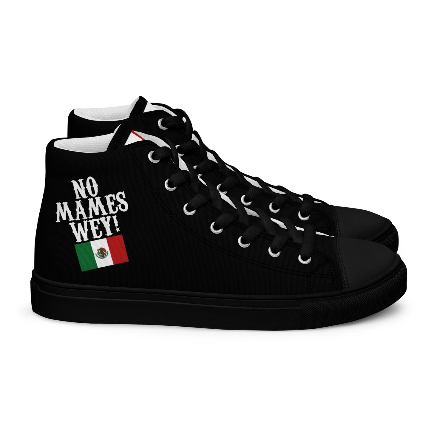 No Mames Wey! Mexican Flag Men’s high top canvas shoes