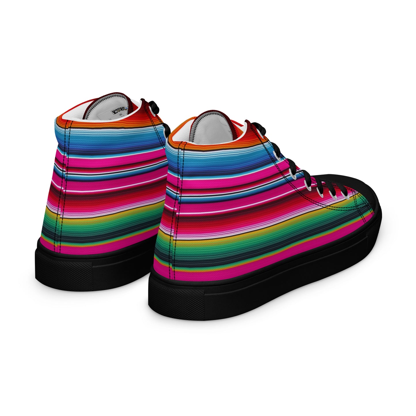 Shades of Pink Y Azul Serape Men’s high top canvas shoes