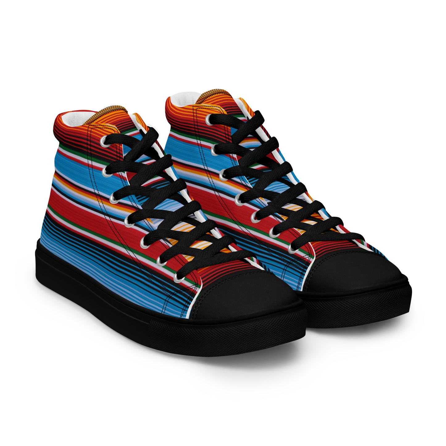 Azul Serape Men’s high top canvas shoes