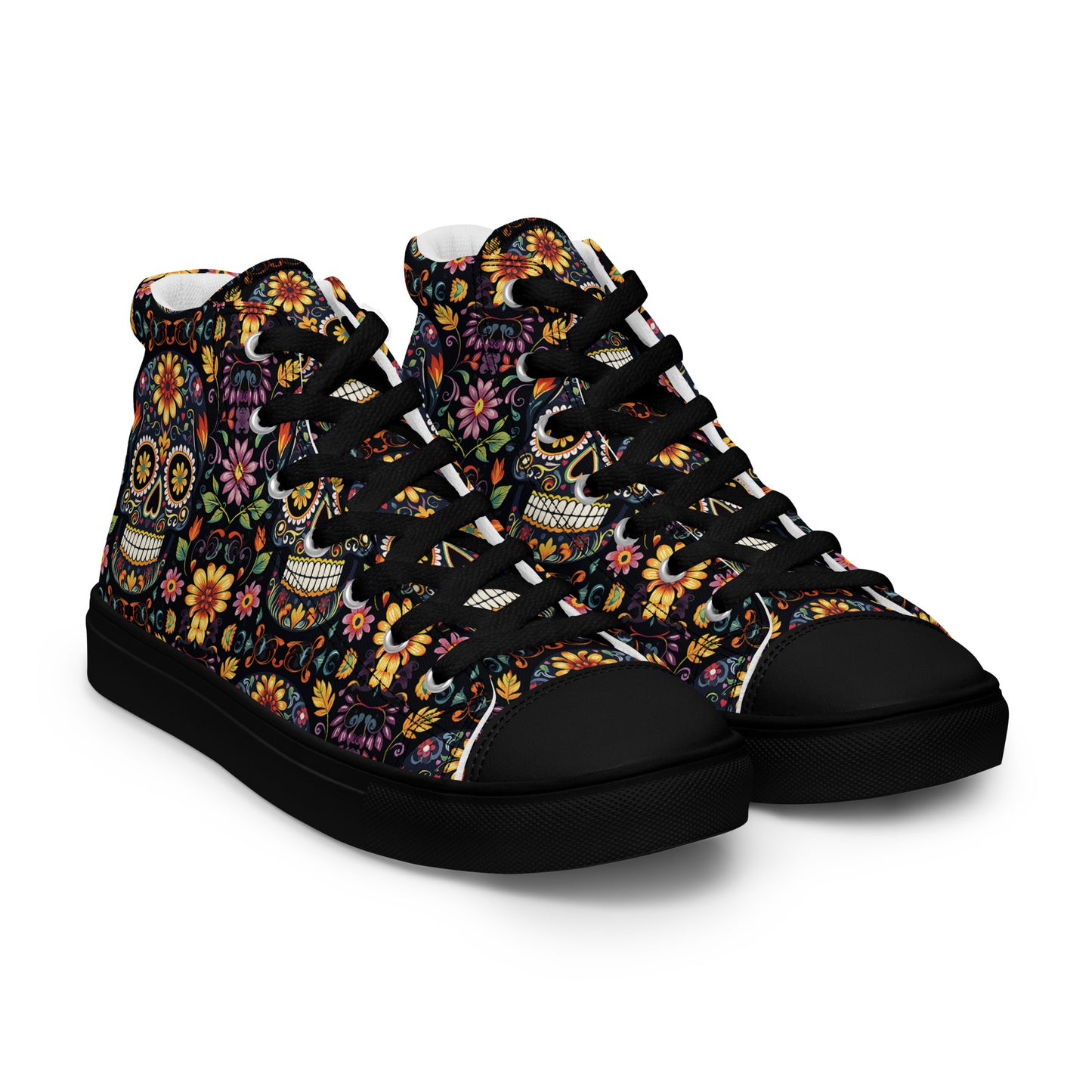 Sugar Skull Men’s high top canvas shoes