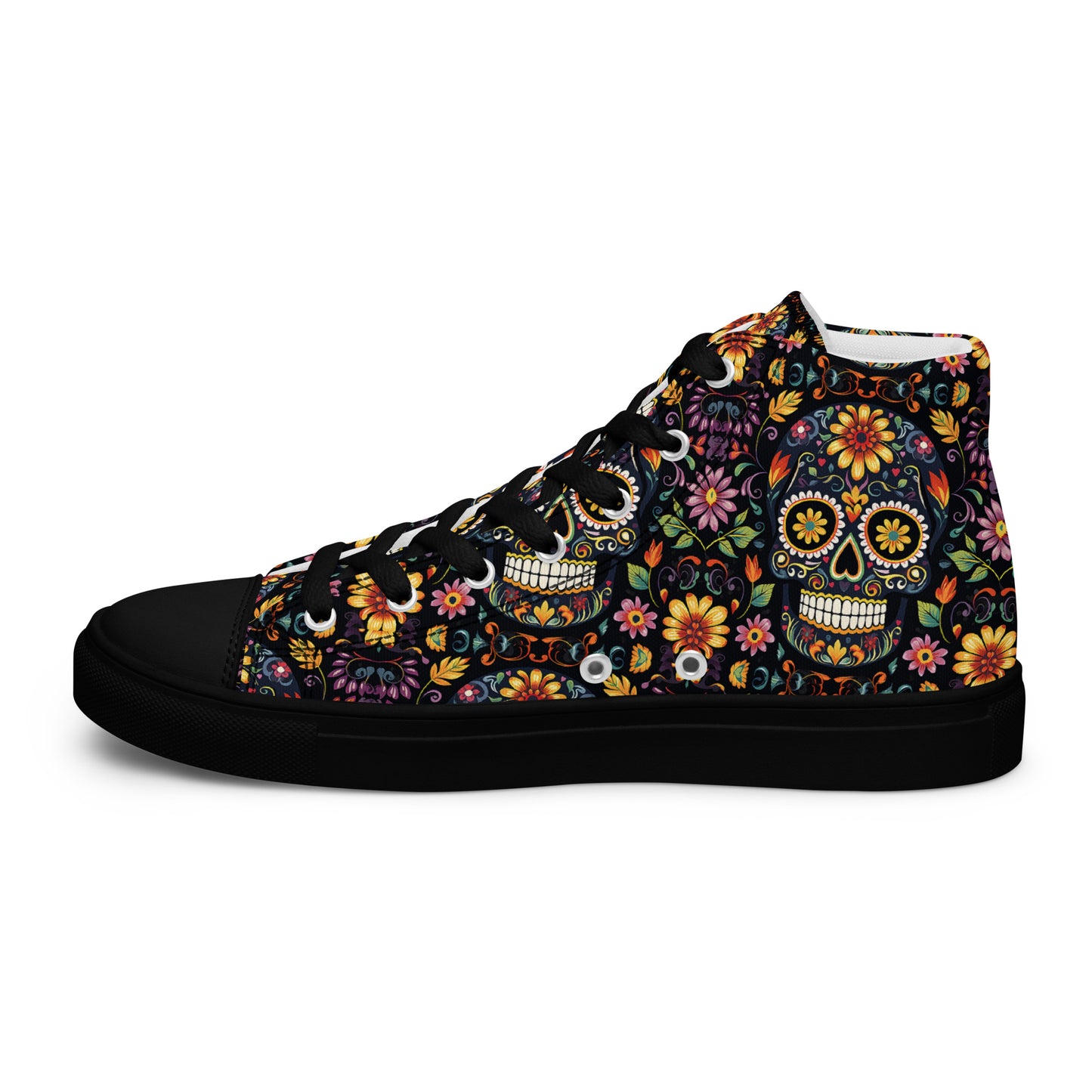 Sugar Skull Men’s high top canvas shoes