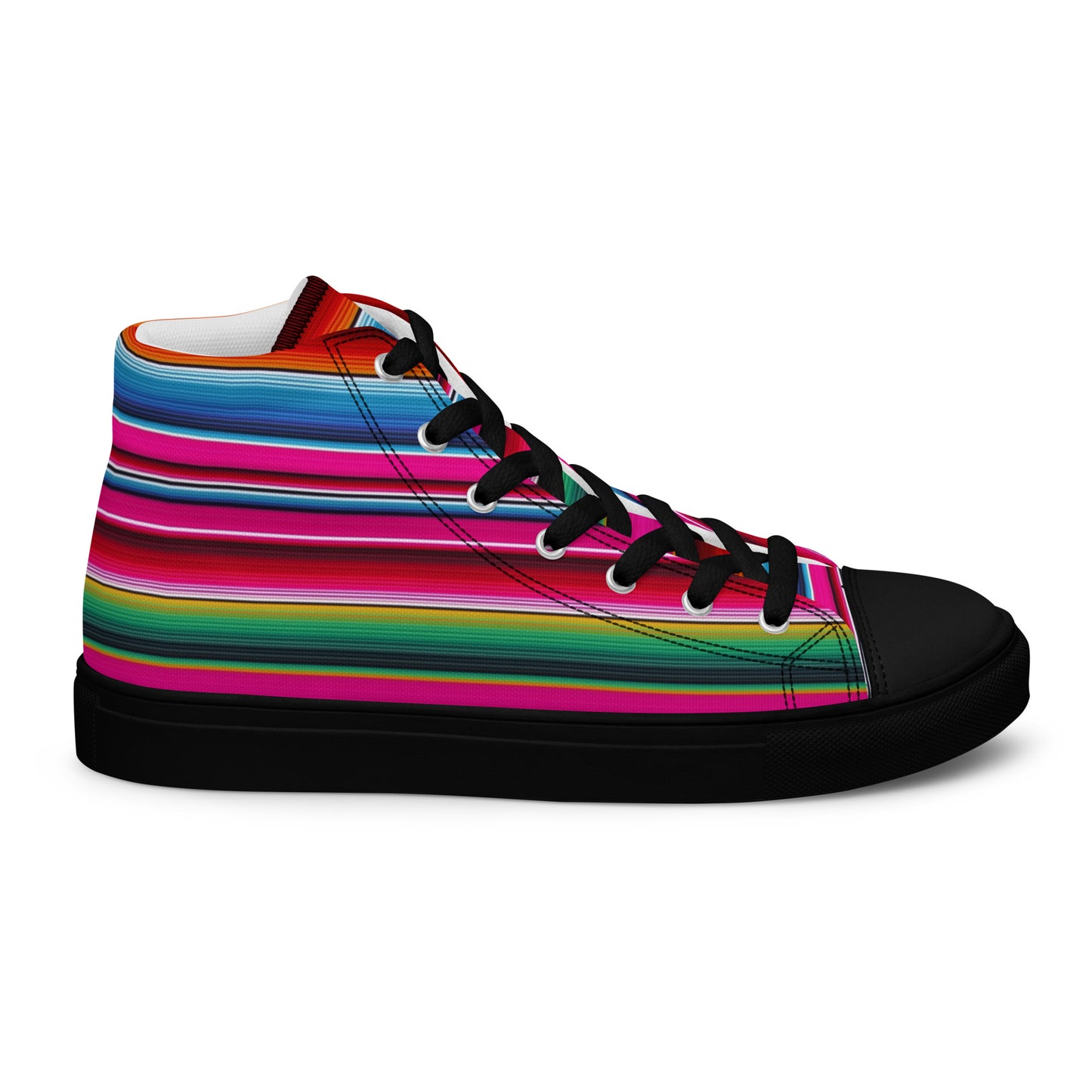 Shades of Pink Y Azul Serape Men’s high top canvas shoes