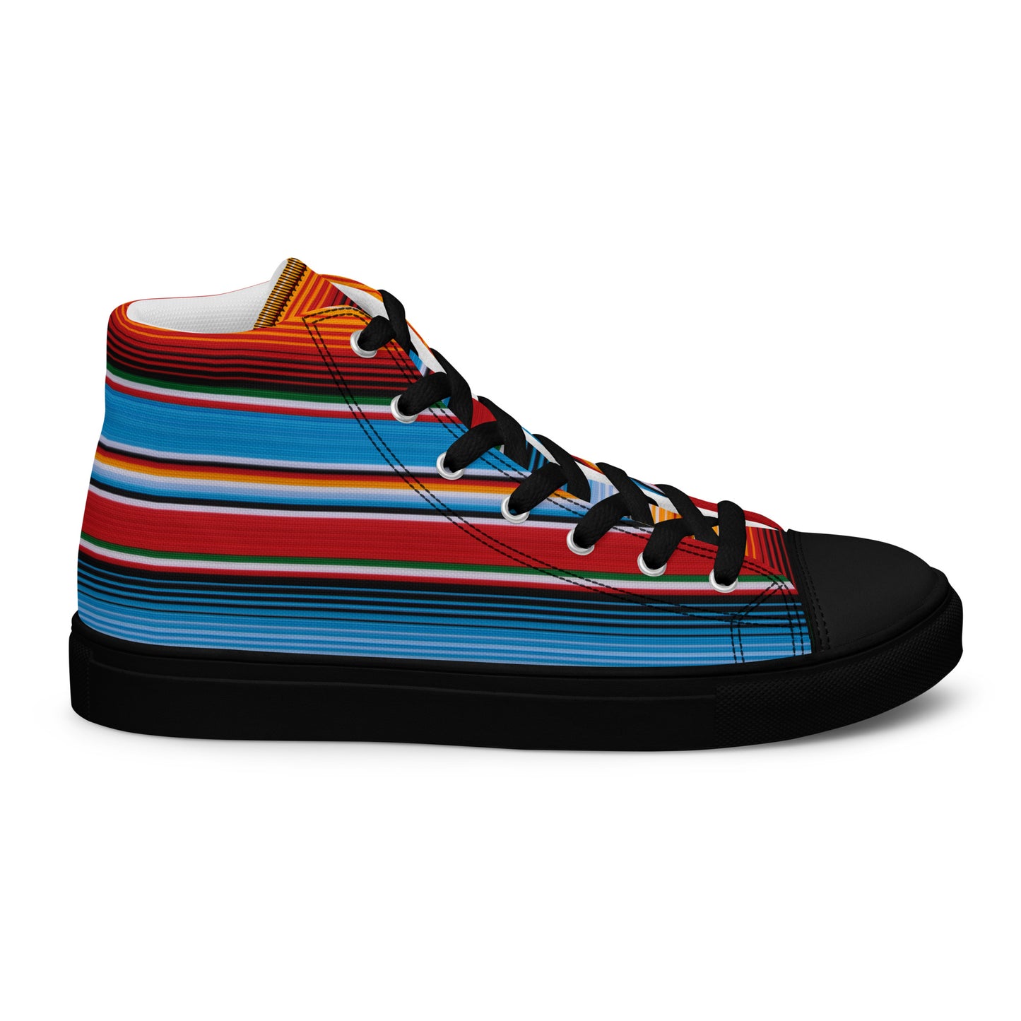 Azul Serape Men’s high top canvas shoes