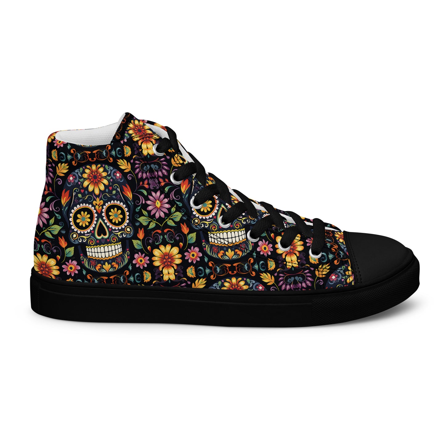 Sugar Skull Men’s high top canvas shoes