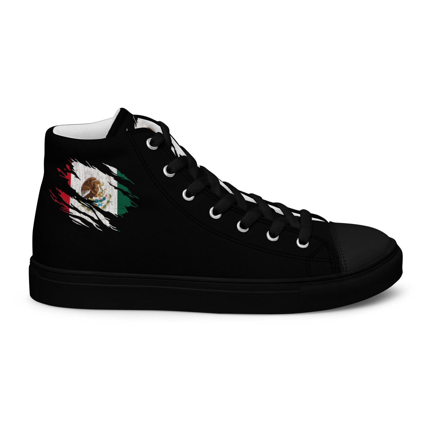 Mexican Flag Claw Mark Men’s high top canvas shoes