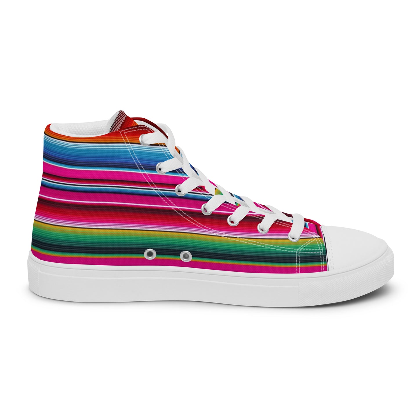 Shades of Pink Y Azul Serape Men’s high top canvas shoes