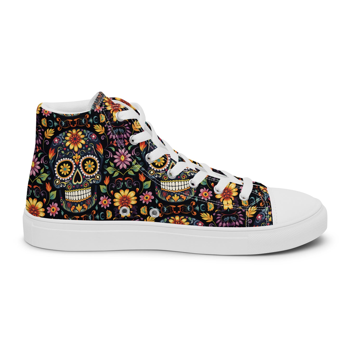 Sugar Skull Men’s high top canvas shoes