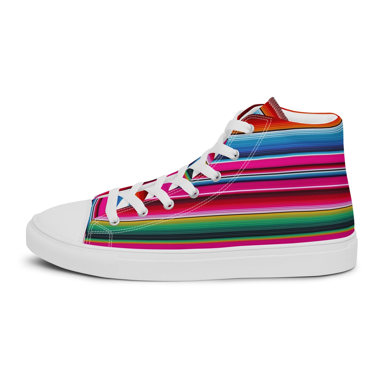 Shades of Pink Y Azul Serape Men’s high top canvas shoes