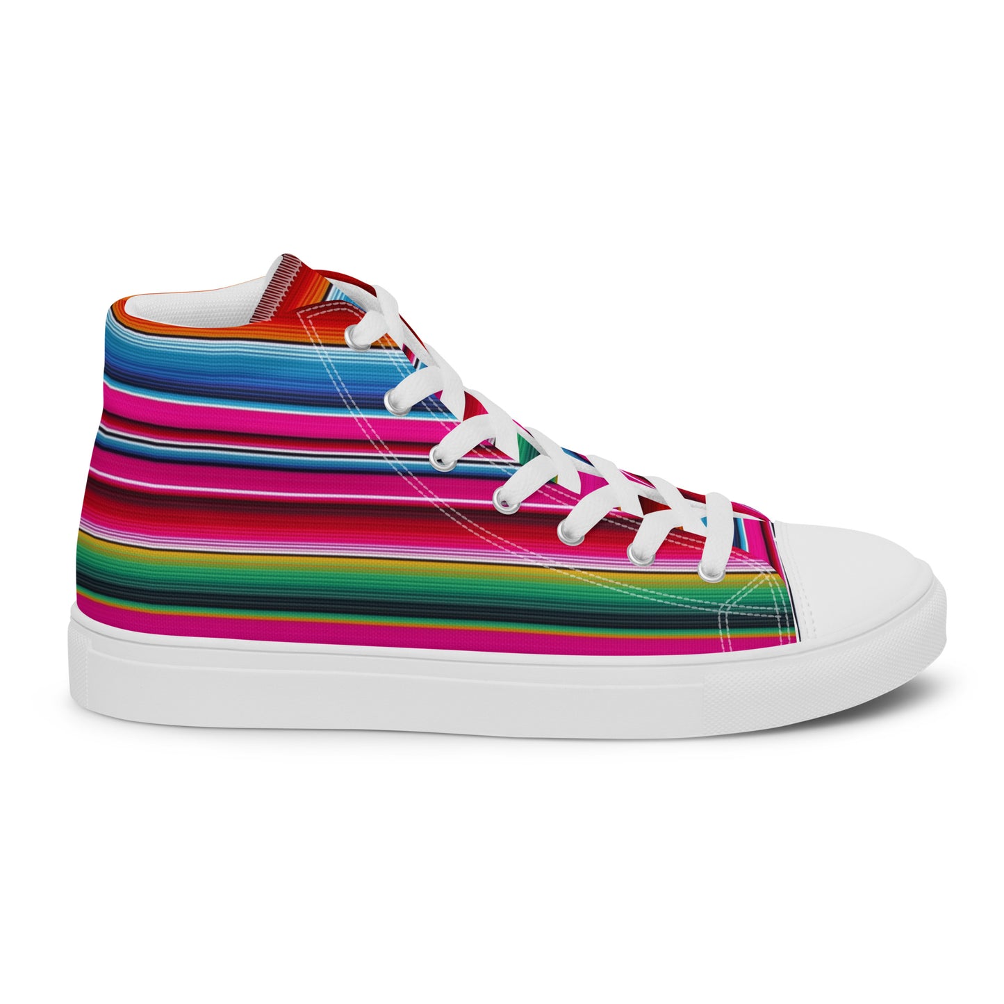 Shades of Pink Y Azul Serape Men’s high top canvas shoes