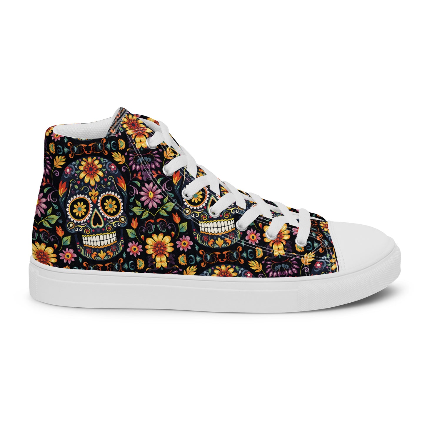 Sugar Skull Men’s high top canvas shoes