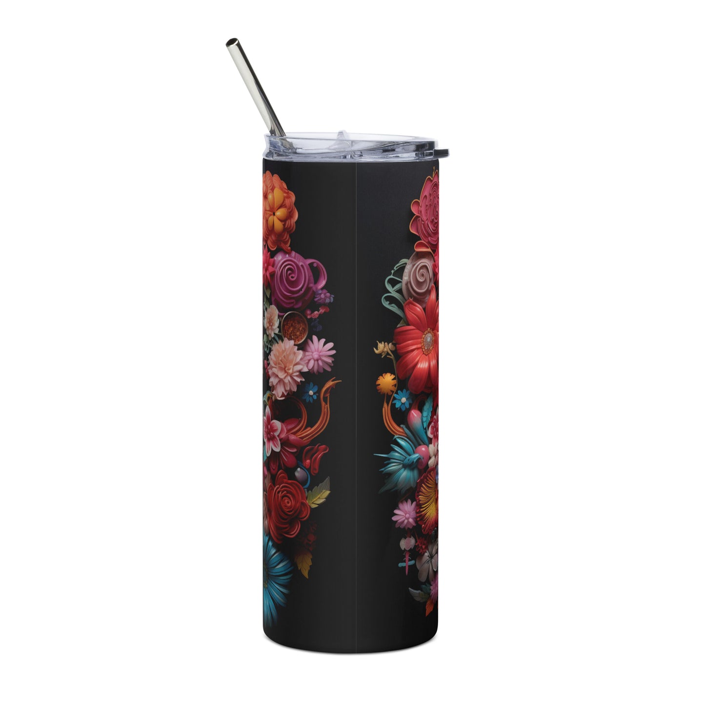 Cotton Candy Mexican Sugar Skull Stainless Steel Tumbler