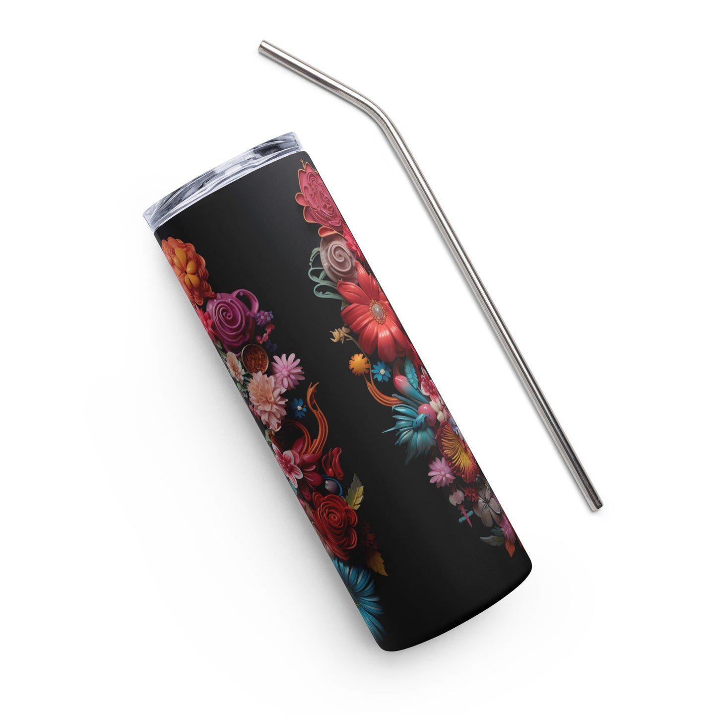 Cotton Candy Mexican Sugar Skull Stainless Steel Tumbler