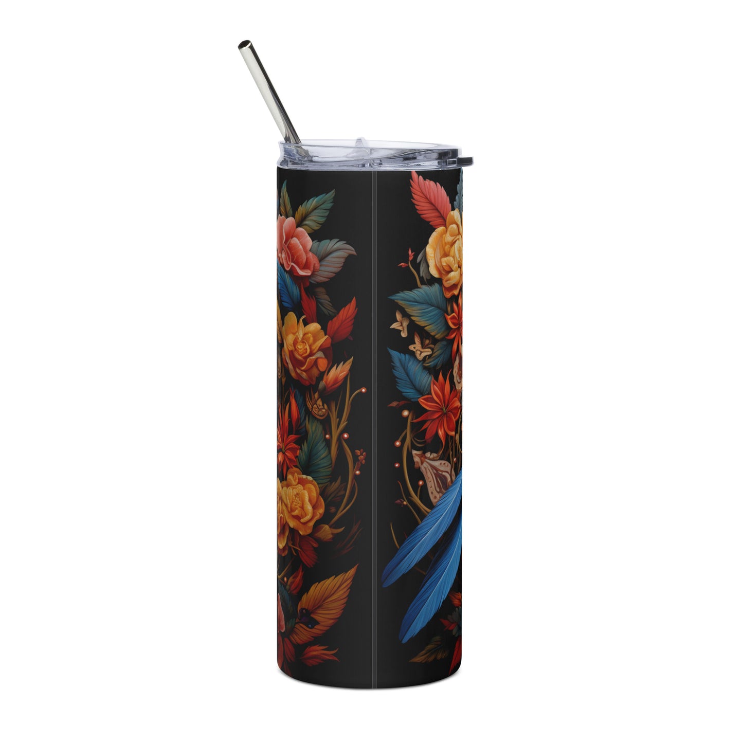 Bird Mexican Sugar Skull Stainless steel tumbler