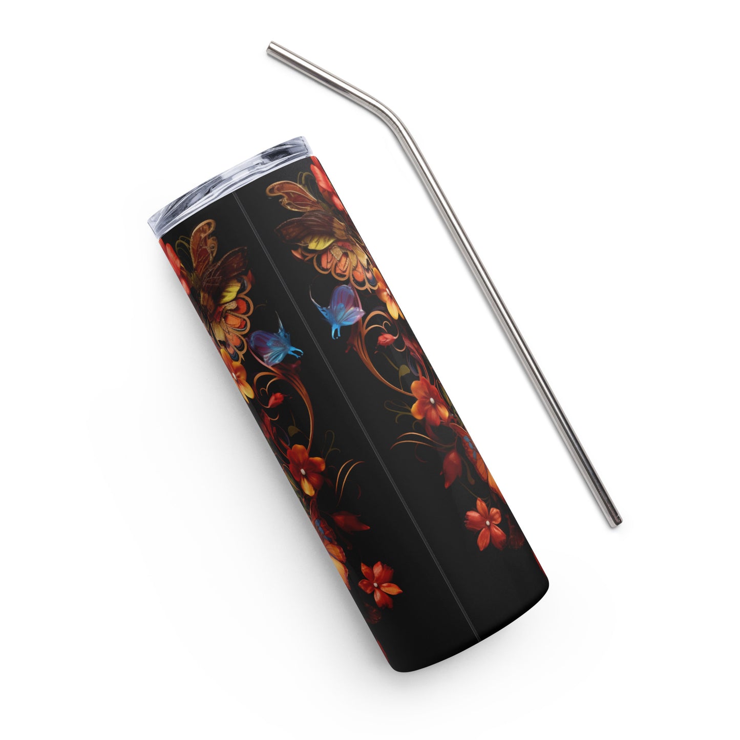 Butterfly Mexican Sugar Skull Stainless steel tumbler