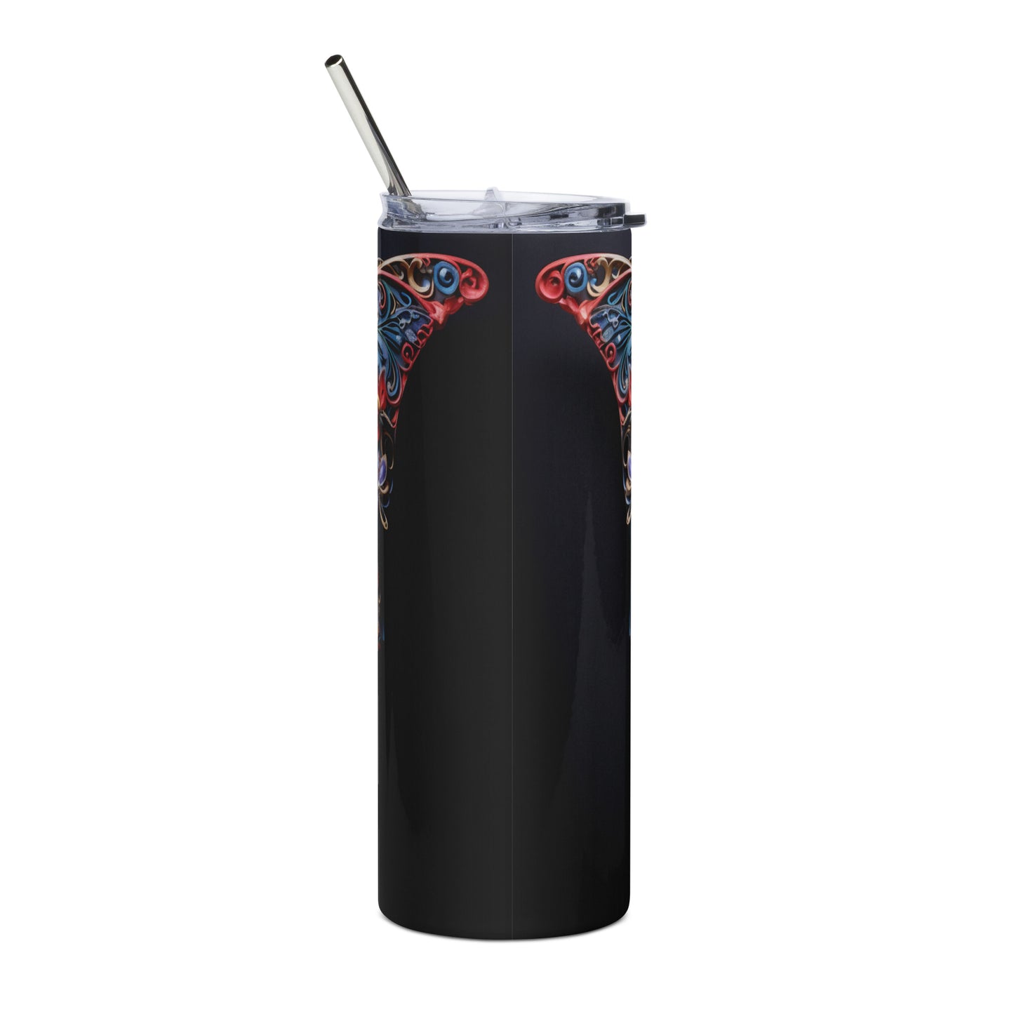 Butterfly Mexican Sugar Skull Stainless steel tumbler