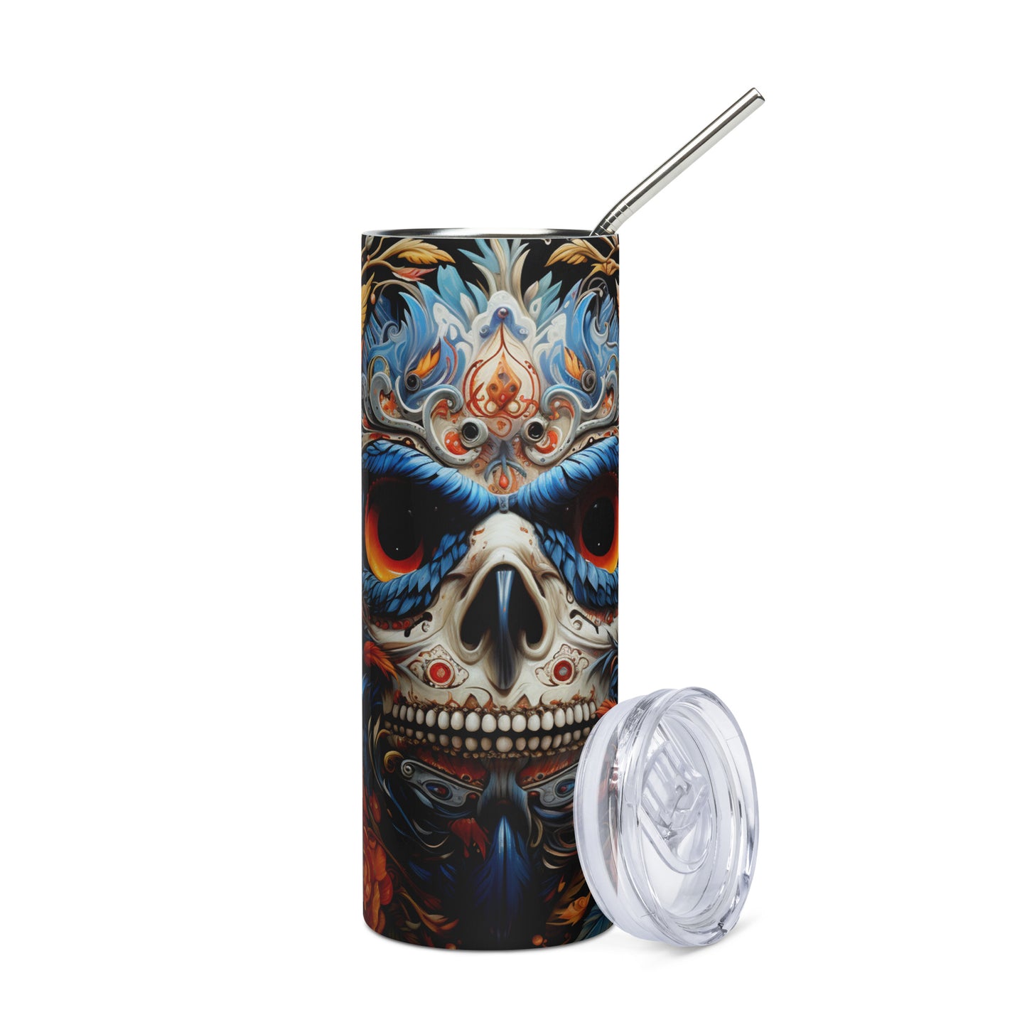 Bird Mexican Sugar Skull Stainless steel tumbler