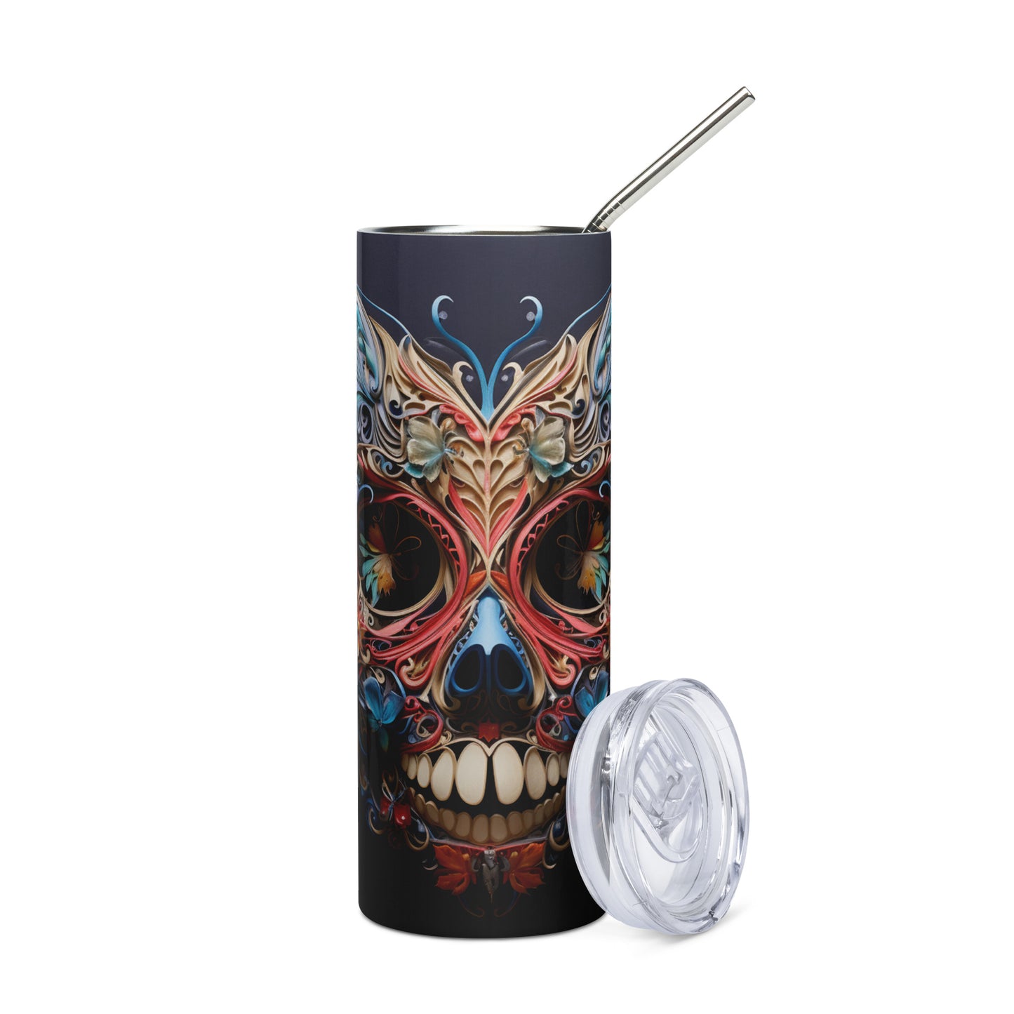 Butterfly Mexican Sugar Skull Stainless steel tumbler