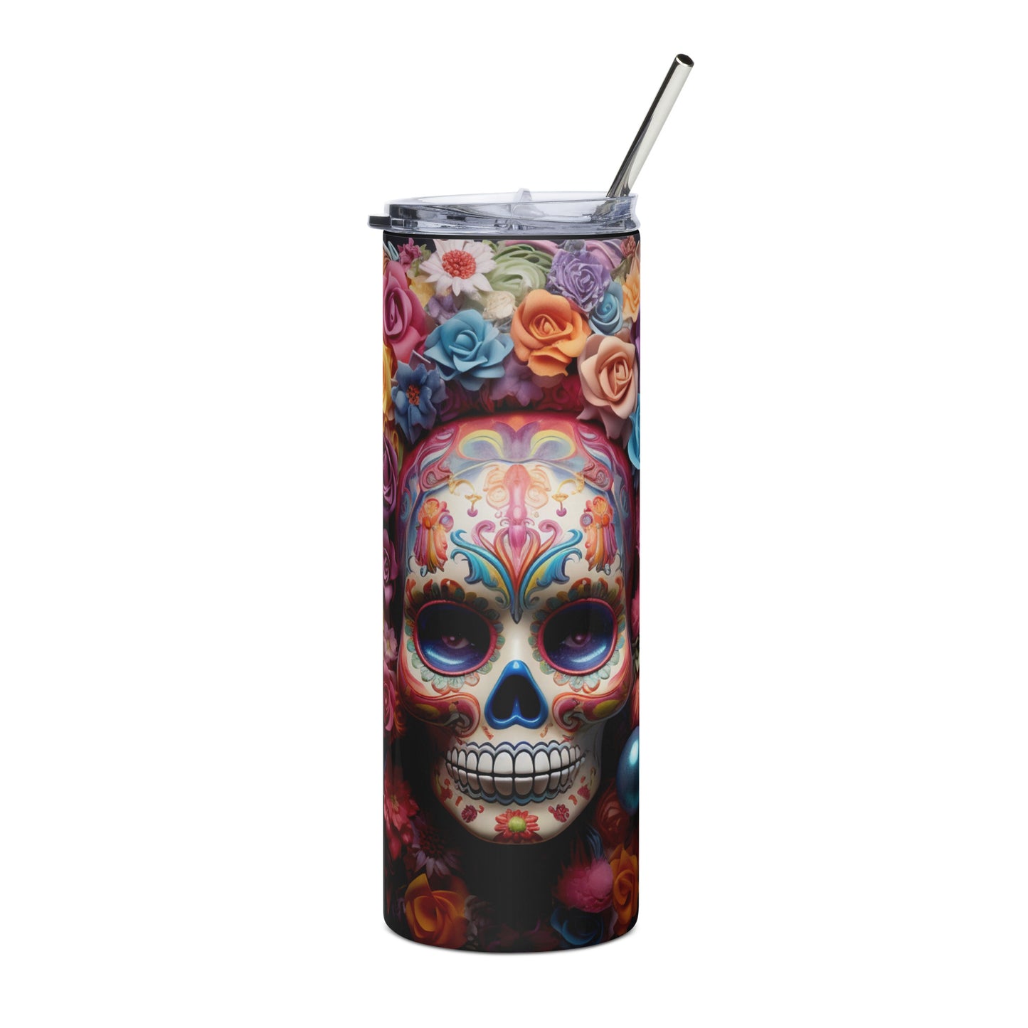 Balloon Mexican Sugar Skull Stainless steel tumbler