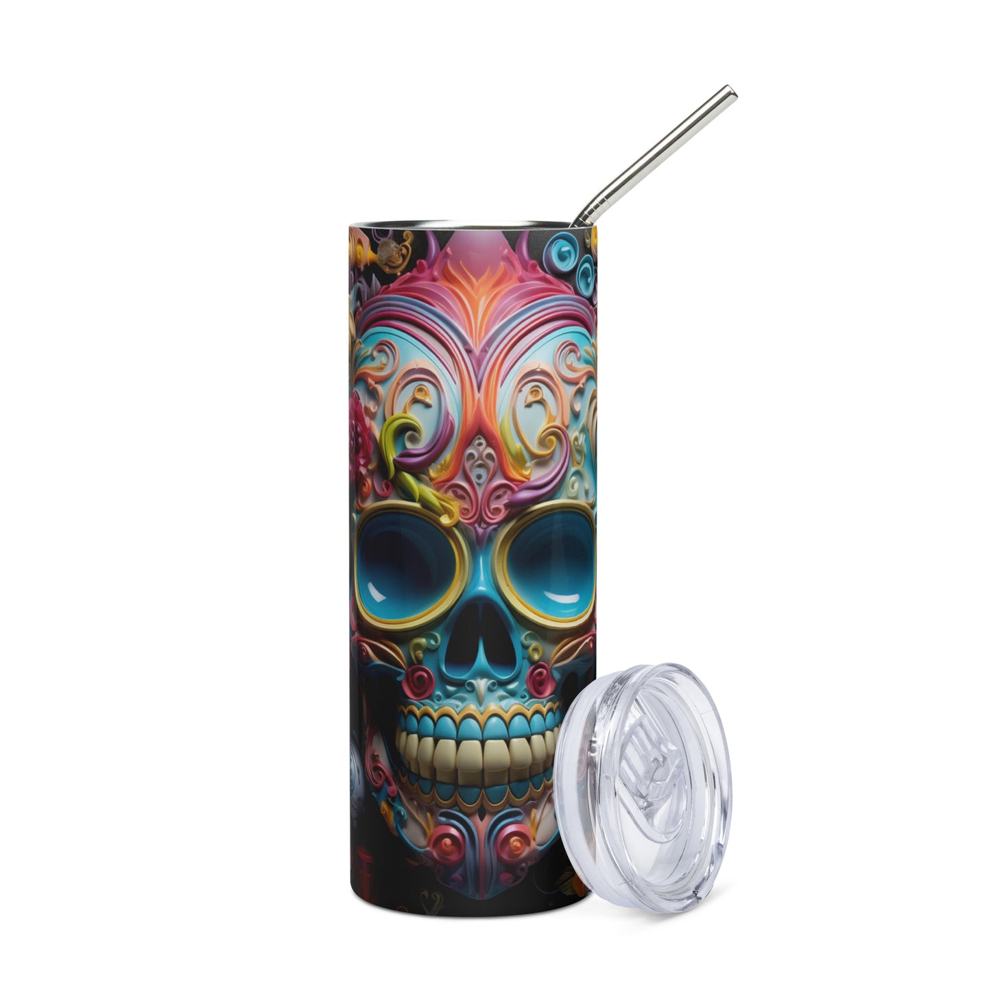 Balloon Mexican Sugar Skull Stainless steel tumbler