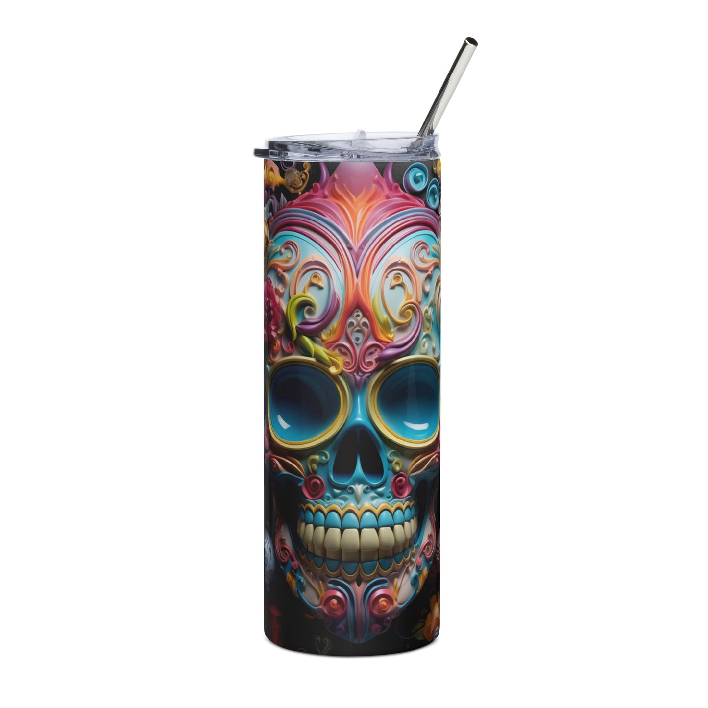 Balloon Mexican Sugar Skull Stainless steel tumbler