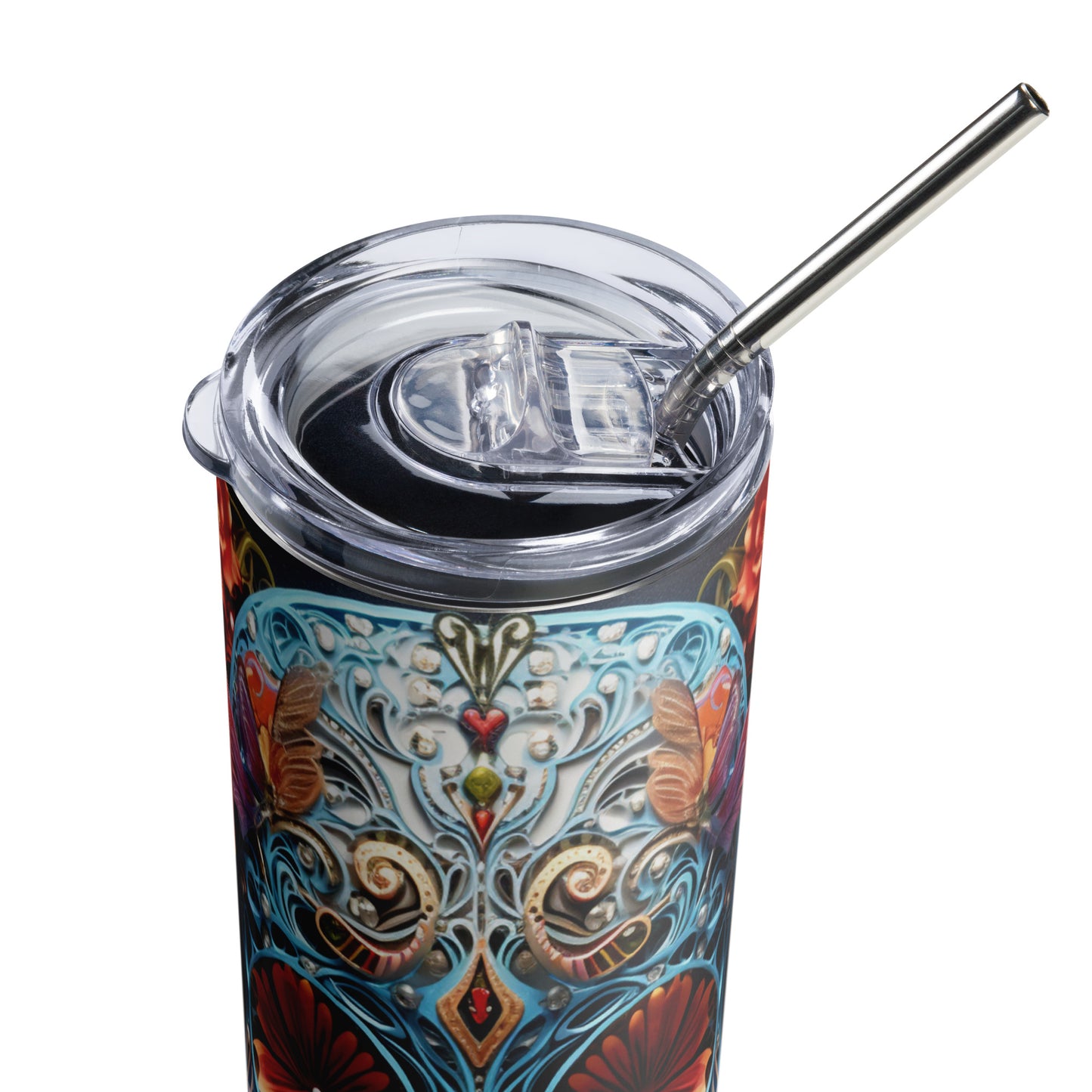 Butterfly Mexican Sugar Skull Stainless steel tumbler