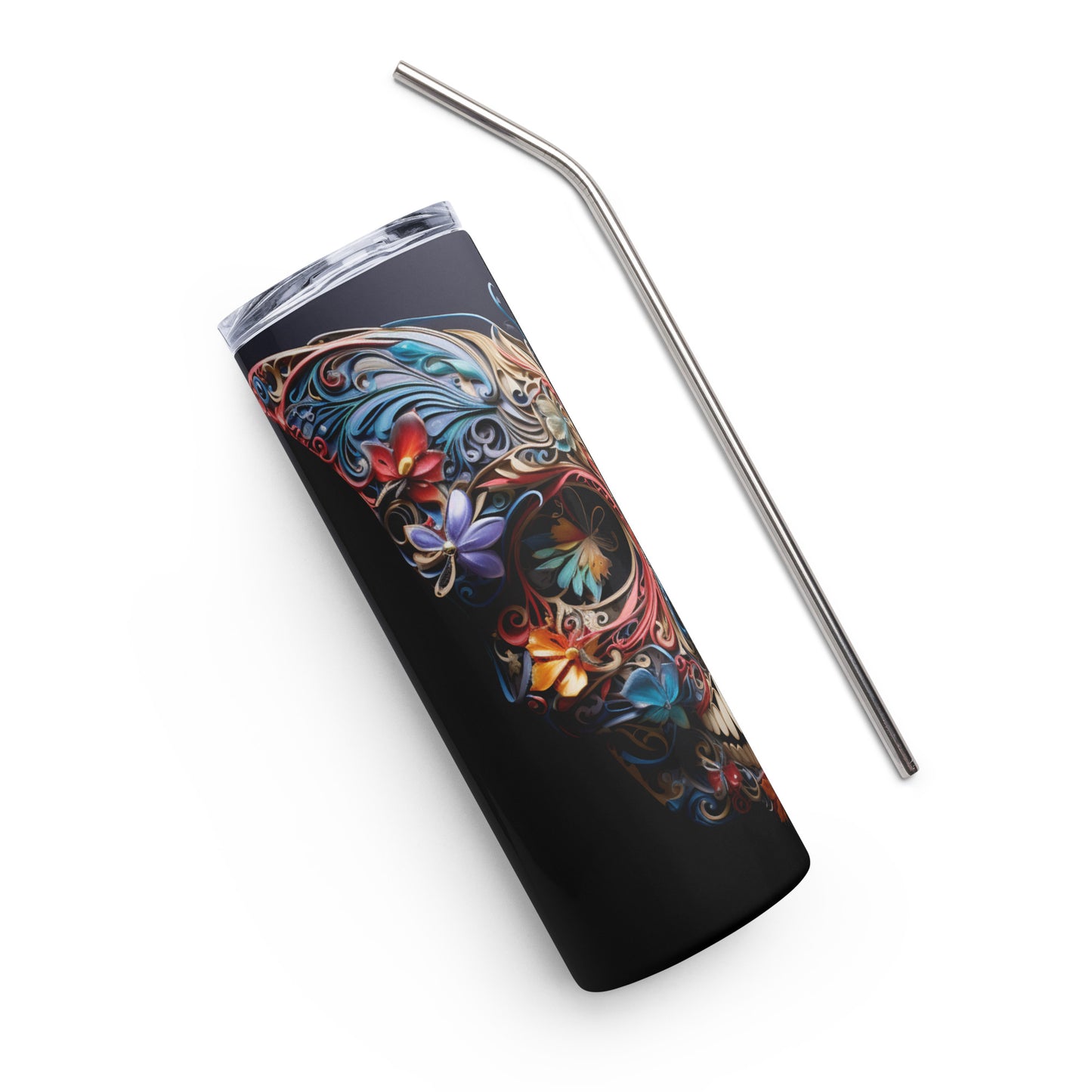 Butterfly Mexican Sugar Skull Stainless steel tumbler