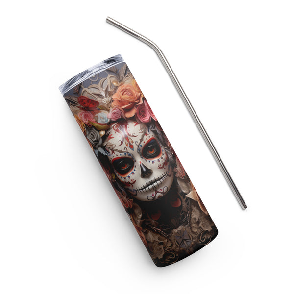 Angel Mexican Sugar Skull Stainless Steel Tumbler