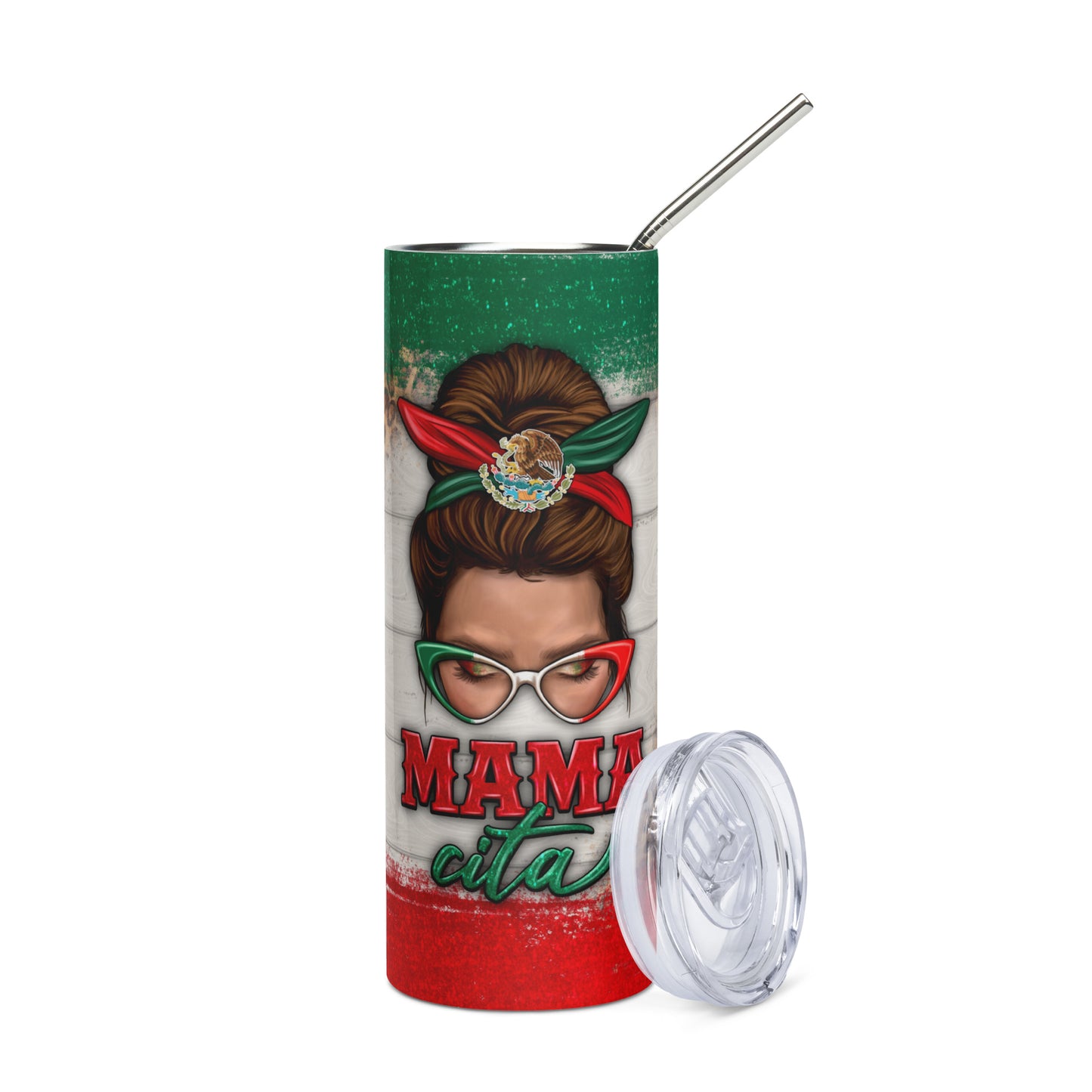 Mamacita Messy Bun Latina Stainless steel tumbler