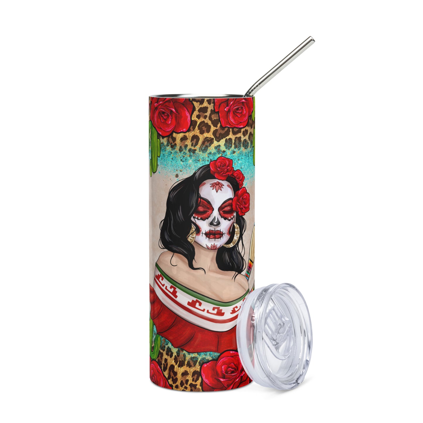 Caterina Y Red Roses Stainless steel tumbler