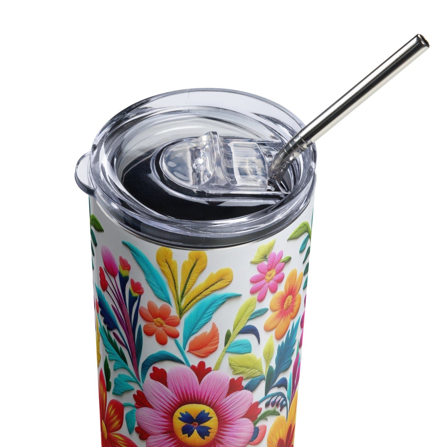 Mexican Floral Art Stainless steel tumbler for Latinos