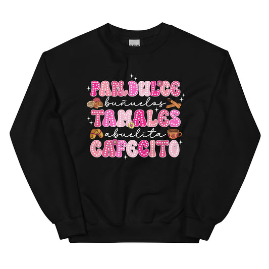 Pan Dulce Tamales Cafecito Navidad Vibes Sweatshirt