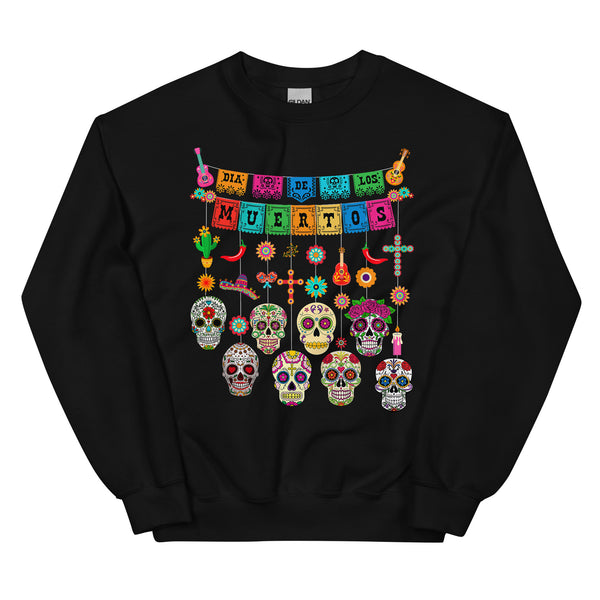 Dia De Los Muertos Funny Day of the Dead Hanging Skulls Sweatshirt
