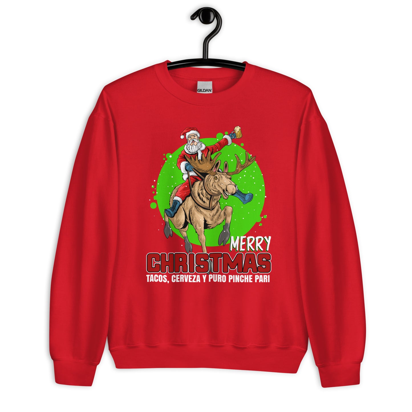 Tacos, Cerveza Y Puro Pinche Pari Merry Christmas Sweatshirt