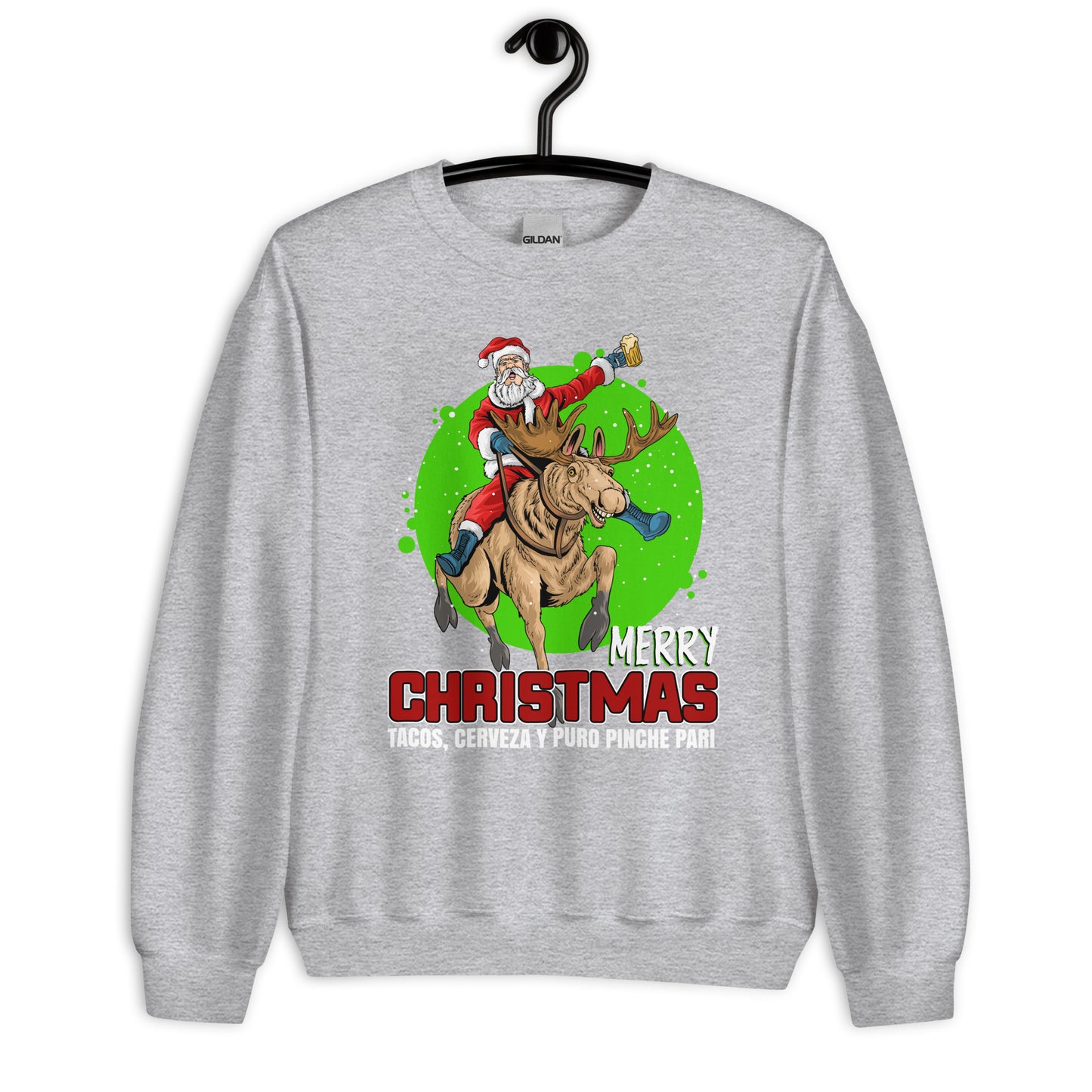 Tacos, Cerveza Y Puro Pinche Pari Merry Christmas Sweatshirt