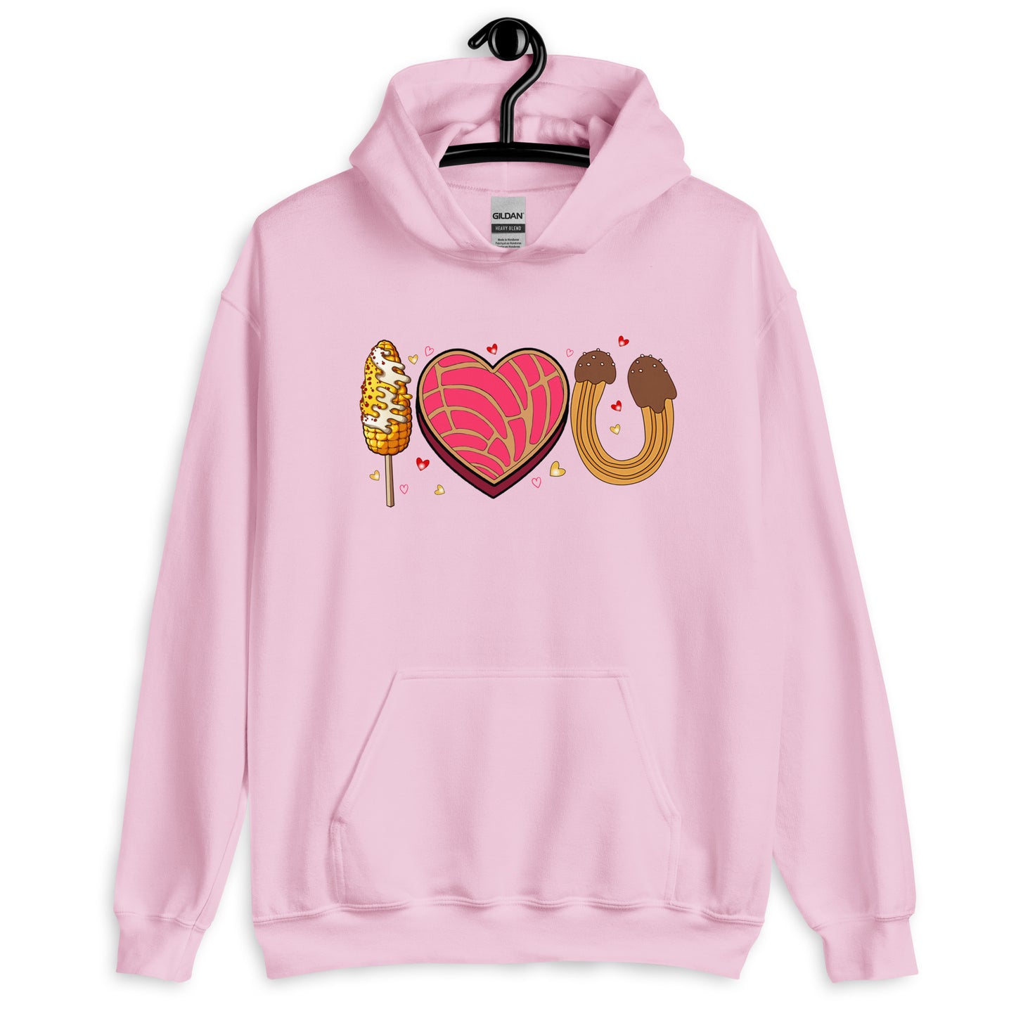 I Love U Conchas Elotes Churros Unisex Hoodie