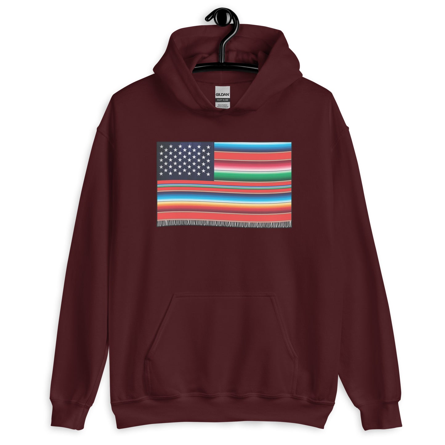 Cross Cultured Serape American Flag Unisex Hoodie