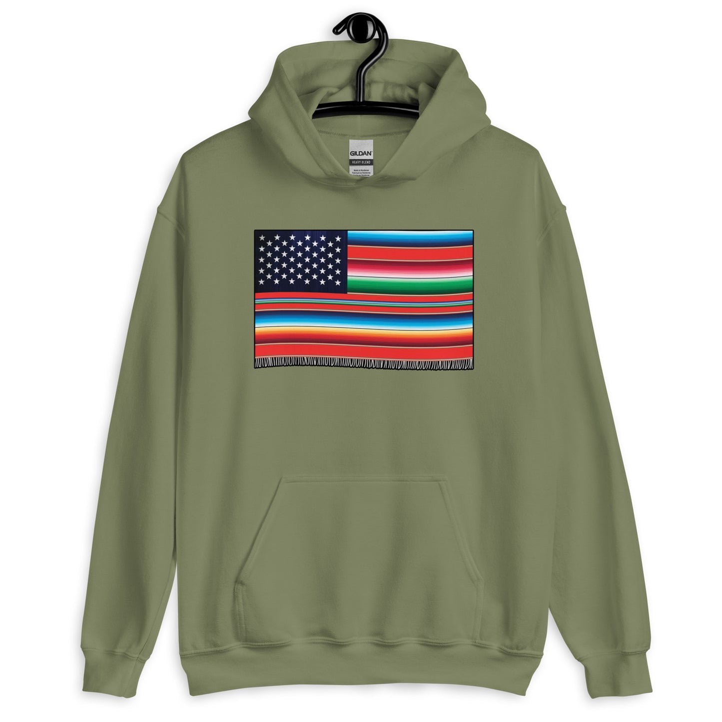 Cross Cultured Serape American Flag Unisex Hoodie