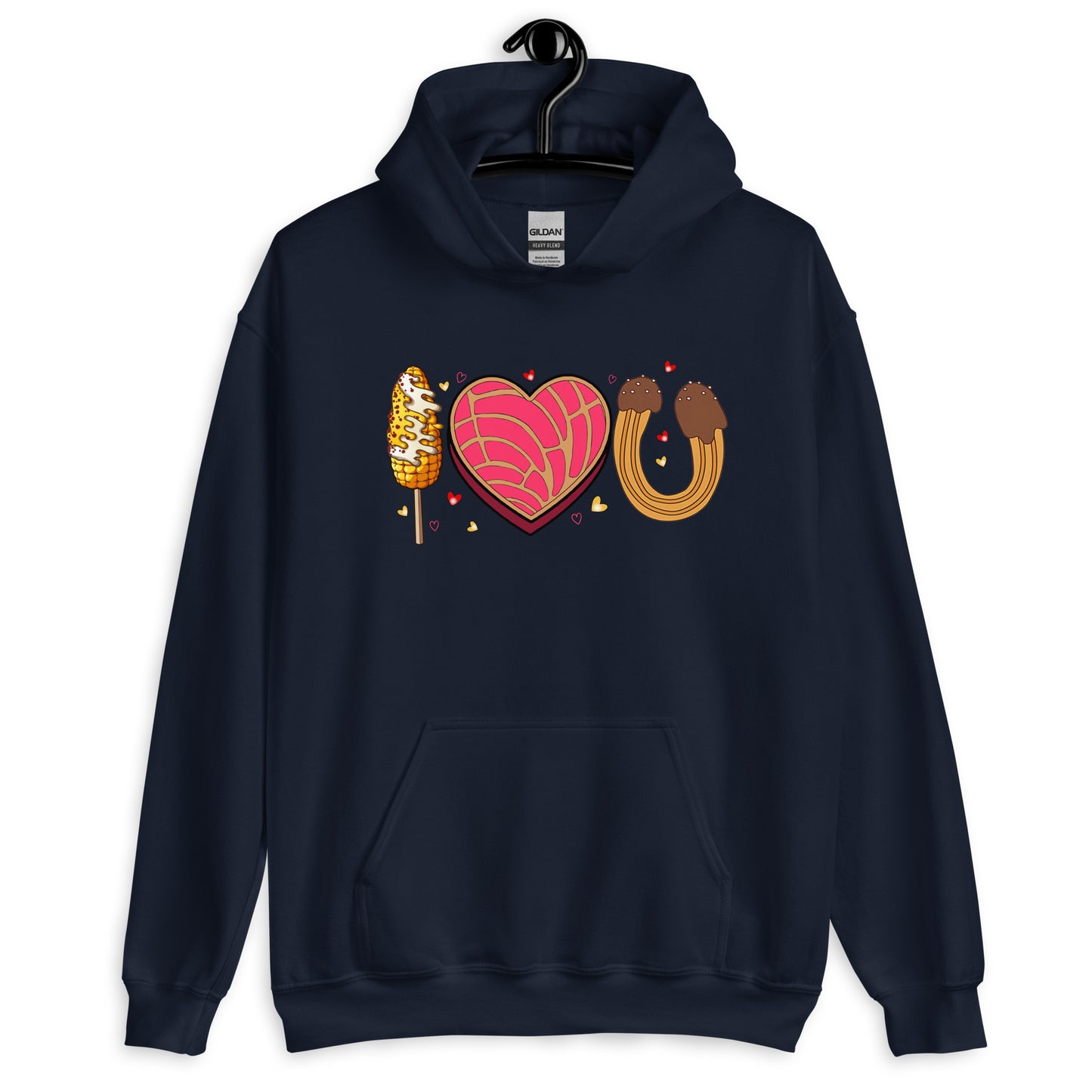 I Love U Conchas Elotes Churros Unisex Hoodie