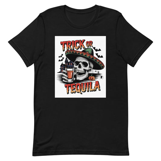 Trick or Tequila Halloween T-Shirt for Latinos