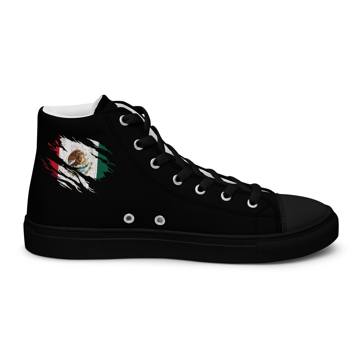 Mexican Flag Claw Mark Women’s high top canvas shoes