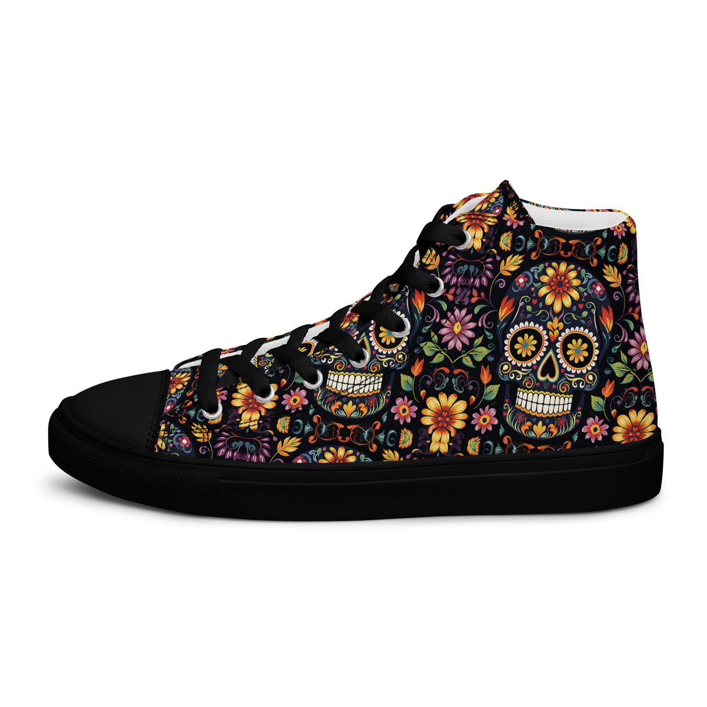 Sugar Skull Women’s high top canvas shoes