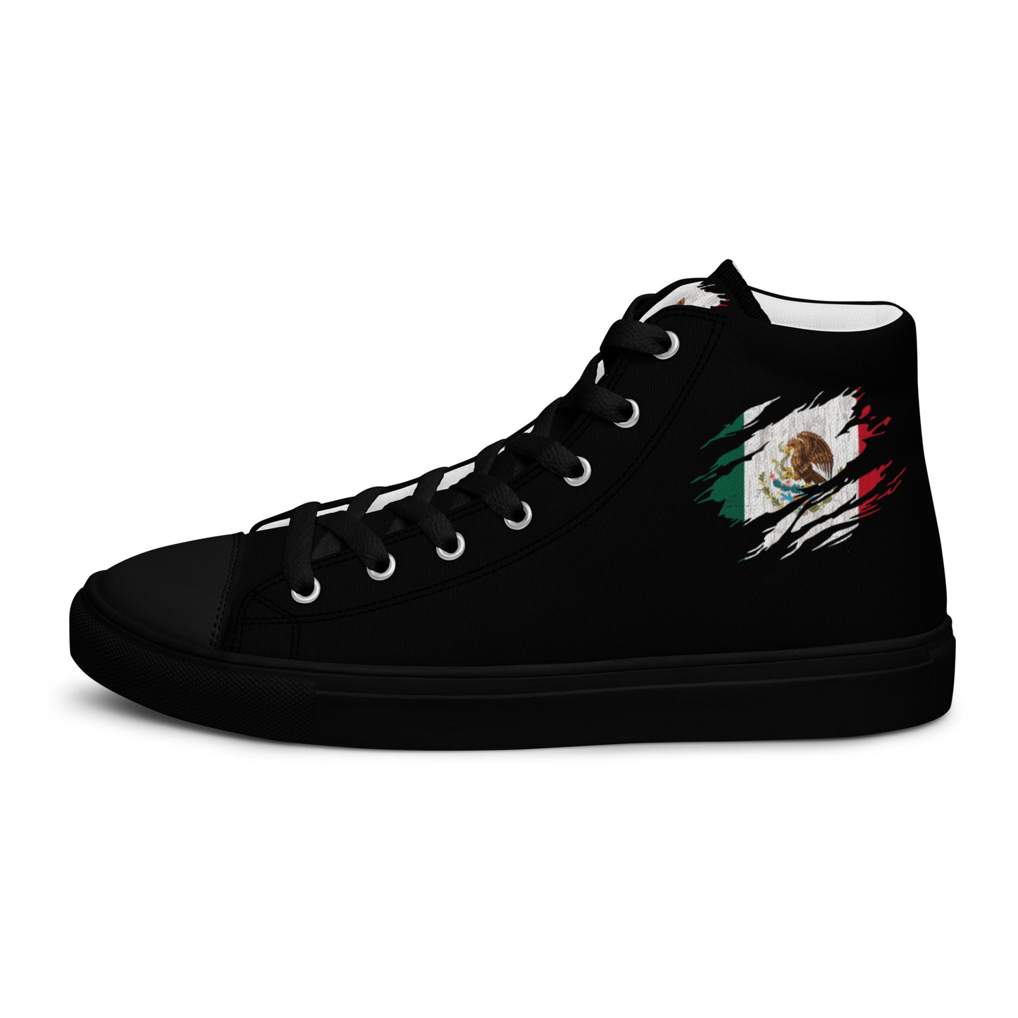 Mexican Flag Claw Mark Women’s high top canvas shoes