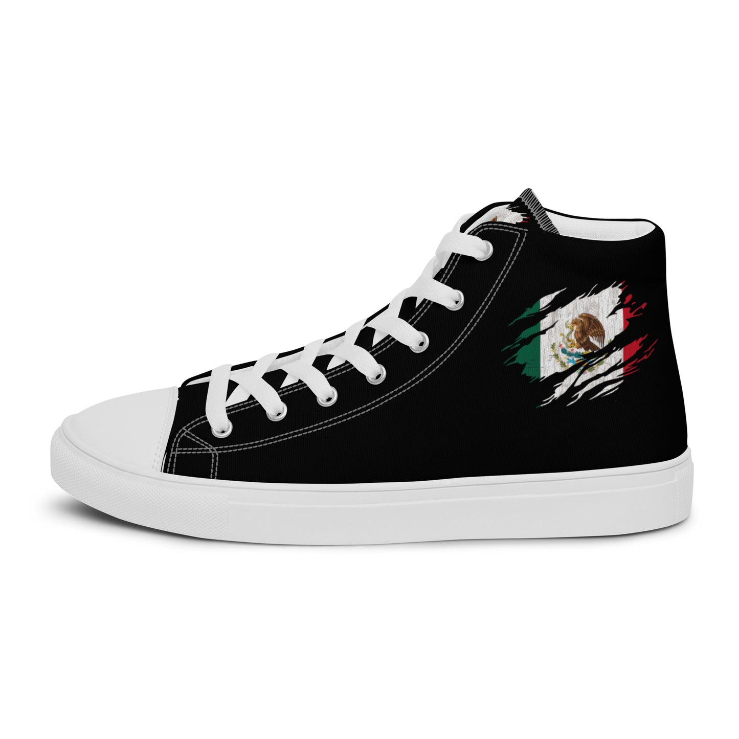 Mexican Flag Claw Mark Women’s high top canvas shoes