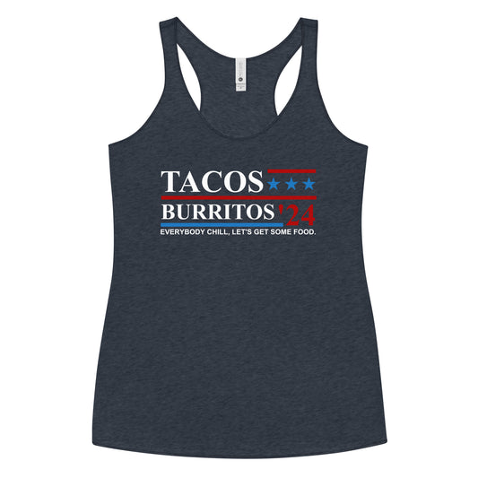 Tacos Burritos 2024 Women's Racerback Tank