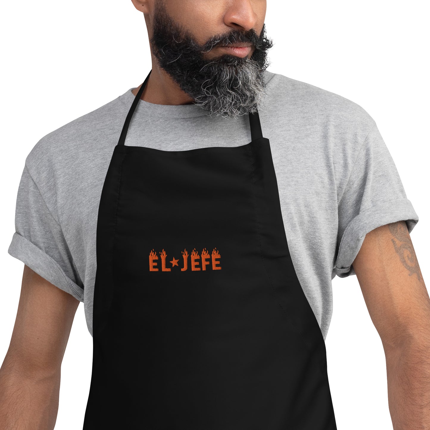 El Jefe on Fire Embroidered Apron