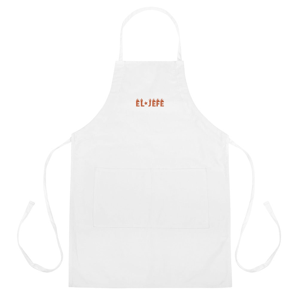 El Jefe on Fire Embroidered Apron